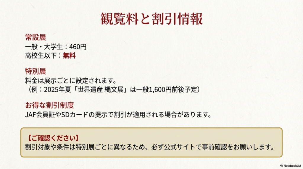 観覧料は高校生無料や割引制度を上手に活用