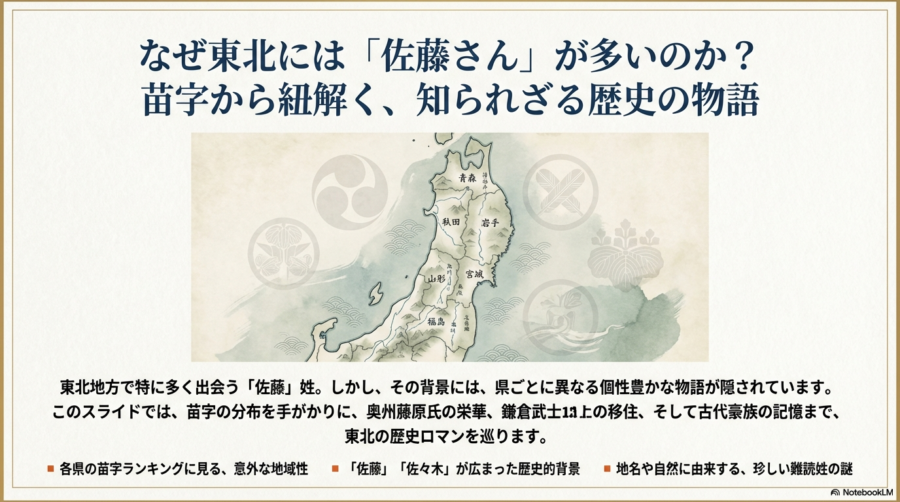 東北に多い苗字ランキング！由来や珍しい難読姓まで徹底解説