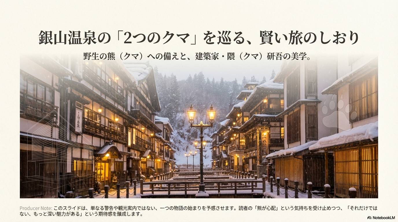 銀山温泉の熊対策と隈研吾建築ガイド|最新の出没状況から魅力まで