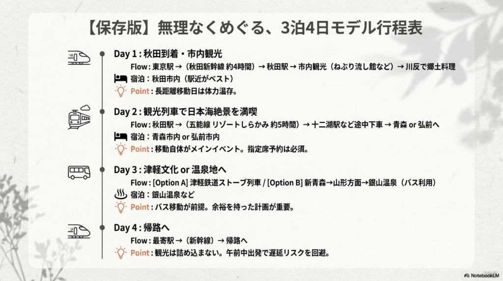 【保存版】東北3泊4日・車なしモデルコース行程表