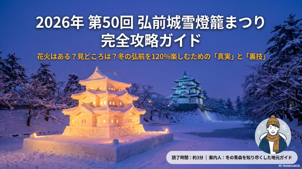 弘前城雪燈籠まつりで花火は見られる？2026年駐車場＆ライトアップまとめ