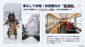 秋田観光モデルコースを車なしで楽しむ！1泊2日からの攻略法