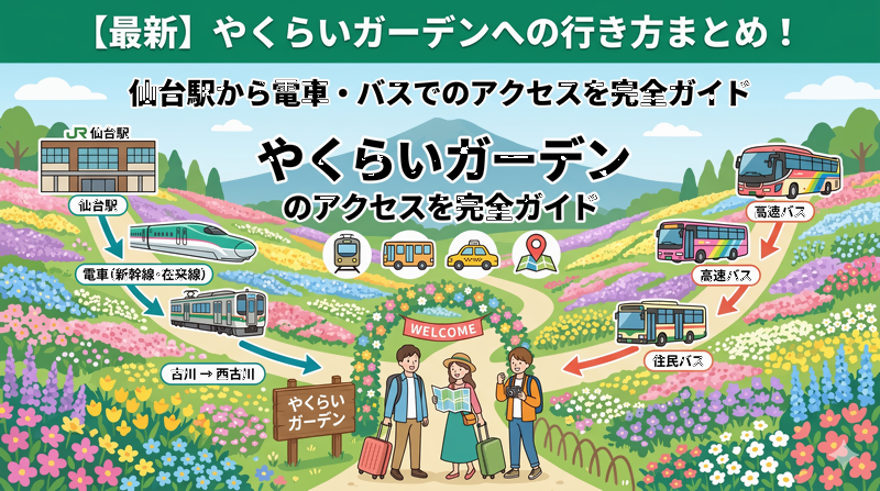 【最新】やくらいガーデンへの行き方まとめ！仙台駅から電車・バスでのアクセスを完全ガイド
