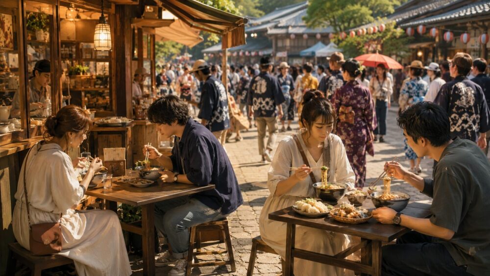 祭りの合間に楽しむご当地グルメ