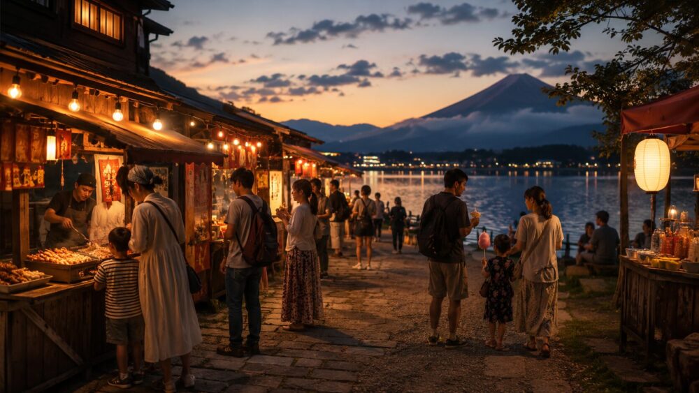 夕方の屋台と祭りグルメ