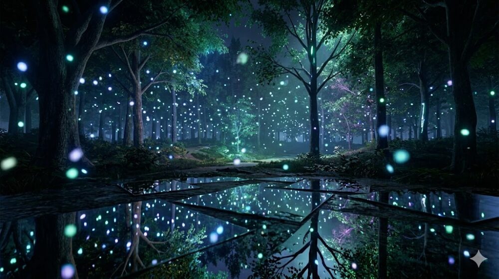 光と風が溶け合う幻想的なブナ林